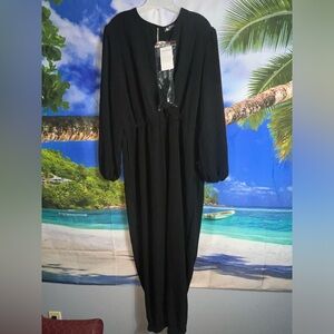 Pretty Garden by Amazon Black Jogger Jumpsuit with Belt NWT